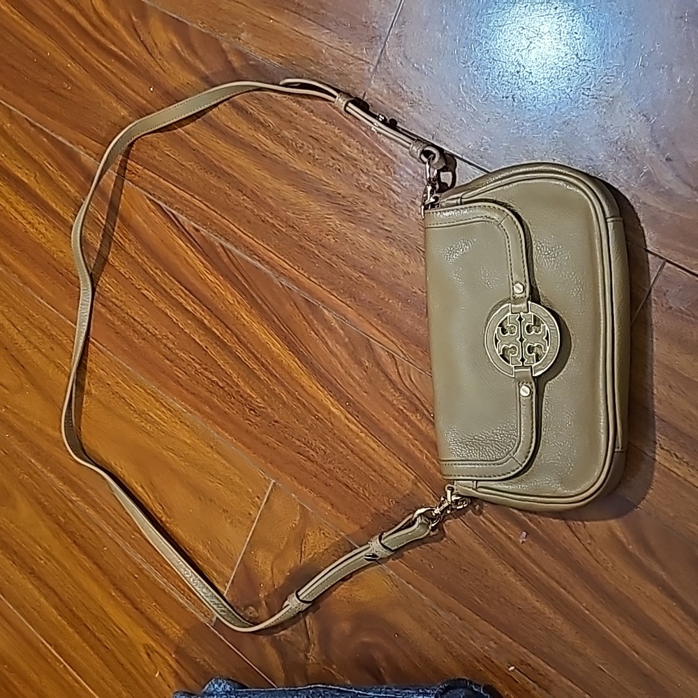 Tory Burch Amanda Small Mini Pebble Leather Convertible Crossbody GUC